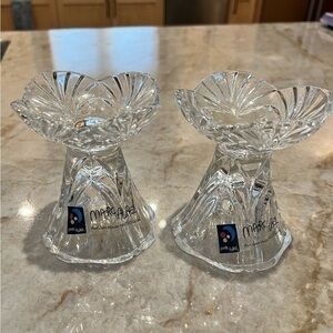 ๐ฏ๏ธMarc Aurel Nachtmann brand crystal. Set of 2 vintage crystal candleholders.